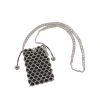Cross-border retro heavy industry metal woven handbag, perforated crystal beaded pearl bag, single-shoulder hand-carry crossbody bag Item Picture